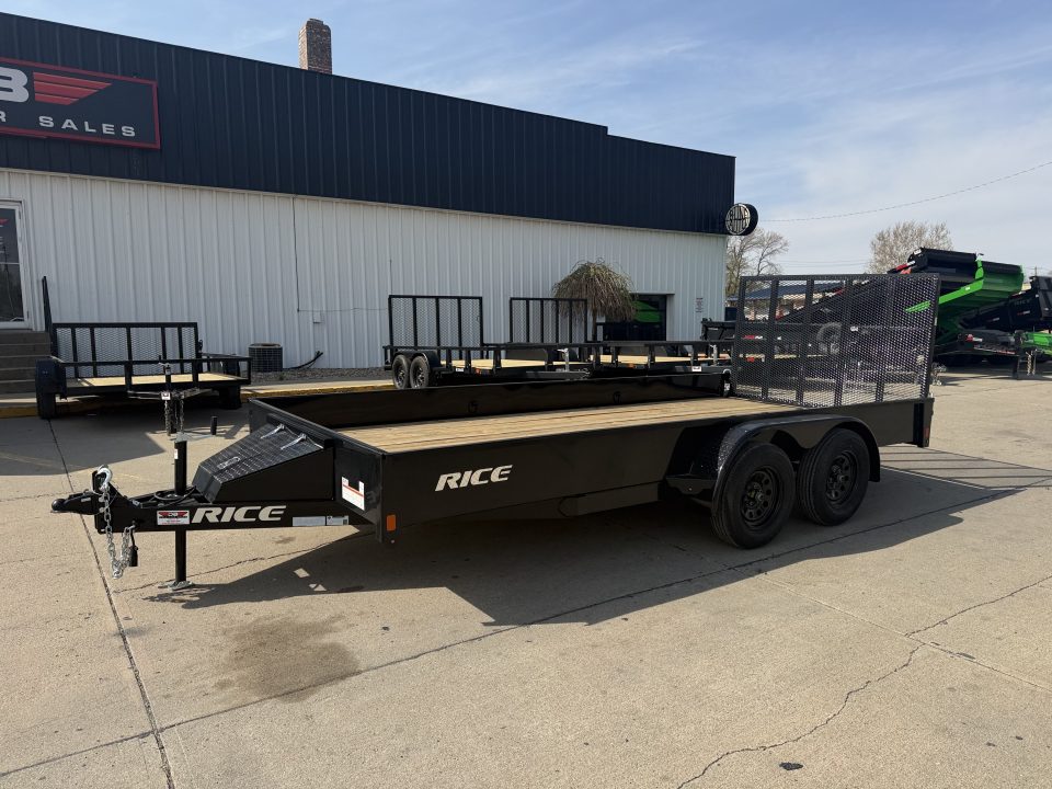 New 2026 Rice Trailers 82X16 TA STEALTH Solid Side Utility Trailer
