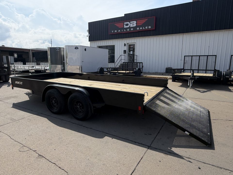 New 2026 Rice Trailers 82X16 TA STEALTH Solid Side Utility Trailer