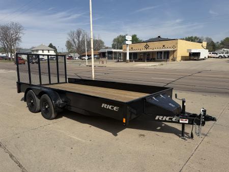 New 2026 Rice Trailers 82X16 TA STEALTH Solid Side Utility Trailer