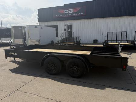 New 2026 Rice Trailers 82X16 TA STEALTH Solid Side Utility Trailer