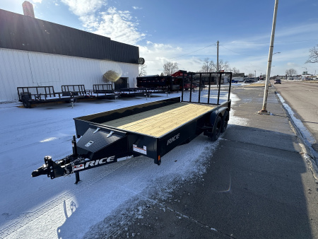 New 2026 Rice Trailers 82X16 TA STEALTH Solid Side Utility Trailer