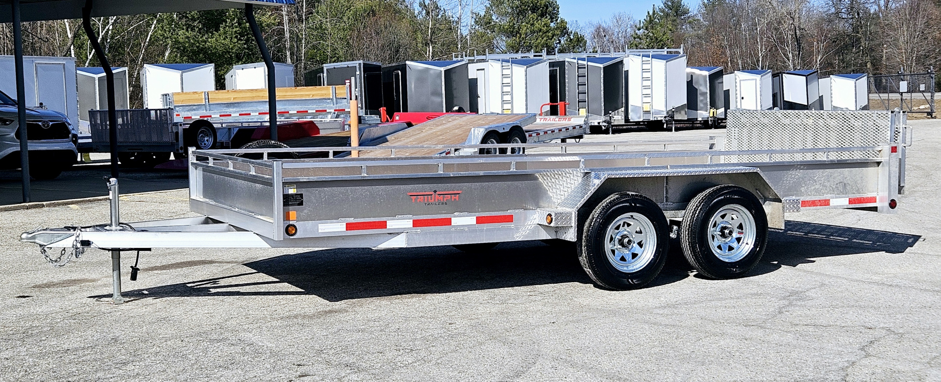 New 80 X 16 ALUMINUM BI-FOLD REAR GATE UTILITY TANDEM 3500# AXLES TRIUMPH 2026