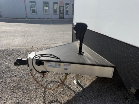 New In-Tech Lite 8.5x32 Race Trailer-18K - White W/ Black Trim RS Cabinet, Winch & WW Cabinet