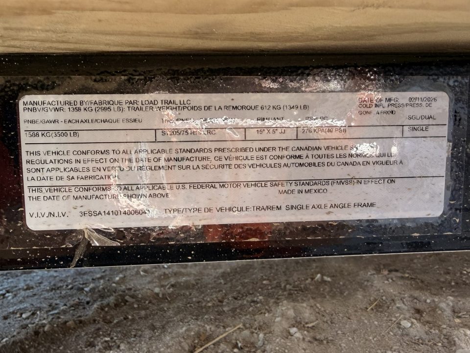 New 2026 Load Trail 7-14 Ramp Gate Utility W/ ATV Ramps 3K GVWR