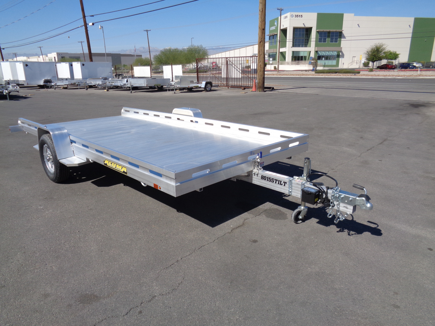 New 2027 Aluma * 8015S TILT * 15Ft Single Axle Tilt Aluminum ATV Trailer