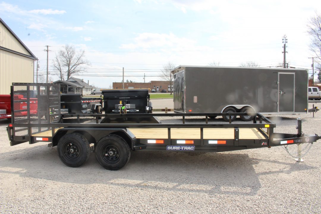 New 2026 Sure-Trac 7' x 18' Tandem Axle Tube Top Landscape Utility Trailer - 10,000# GVW