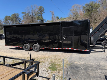 New Outlaw Light Race 8.5x30 12K Black Black-Out W/ Awning & Escape Door- RS Cab.