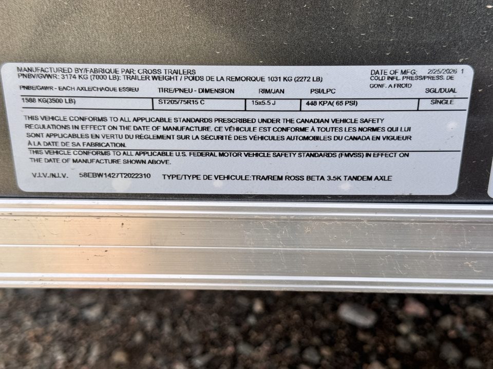 New 2026 Cross Trailers 7-14-1.5V Enclosed 7K GVWR
