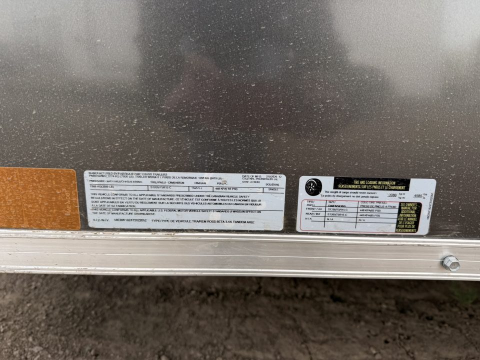 New 2026 Cross Trailers 7-16-1.5V Enclosed 7K GVWR