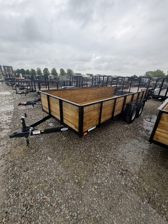 New 2026 AMO UT162 Utility Trailer 76X16 TA HIGH SIDES (GVW:7000) BLACK
