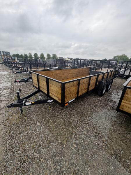 New 2026 AMO UT162 Utility Trailer 76X16 TA HIGH SIDES (GVW:7000) BLACK