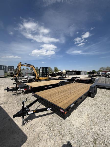 New 2026 AMO UT202 Car Hauler 82X20 TA DOVETAIL W/ SLIDE IN RAMPS (GVW:7000) BLACK