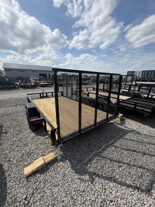 New 2026 AMO US121 Utility Trailer 76X12 SA LOWSIDES W/ SIDE GATE (GVW:2990) BLACK