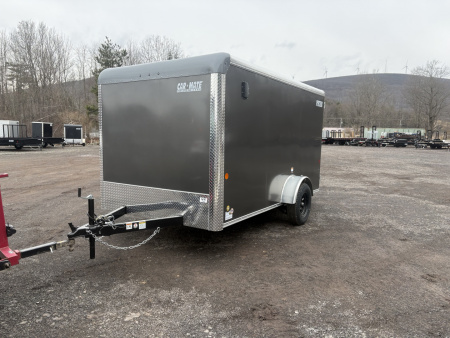 New 2026 CAR MATE TRAILERS 7x12 6'0 Interior Height Single Brake Axle Cargo / Enclosed Trailer with Ramp Door