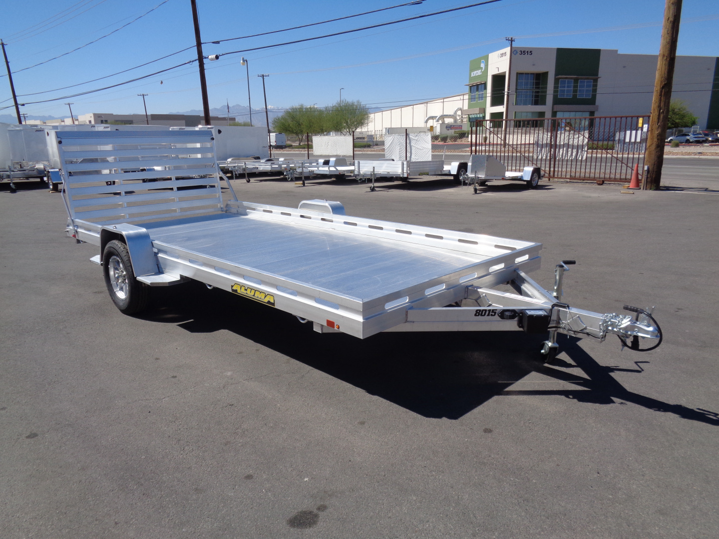 New 2027 Aluma * 8015-TG * 15Ft Single Axle ATV Trailer w/ Tailgate