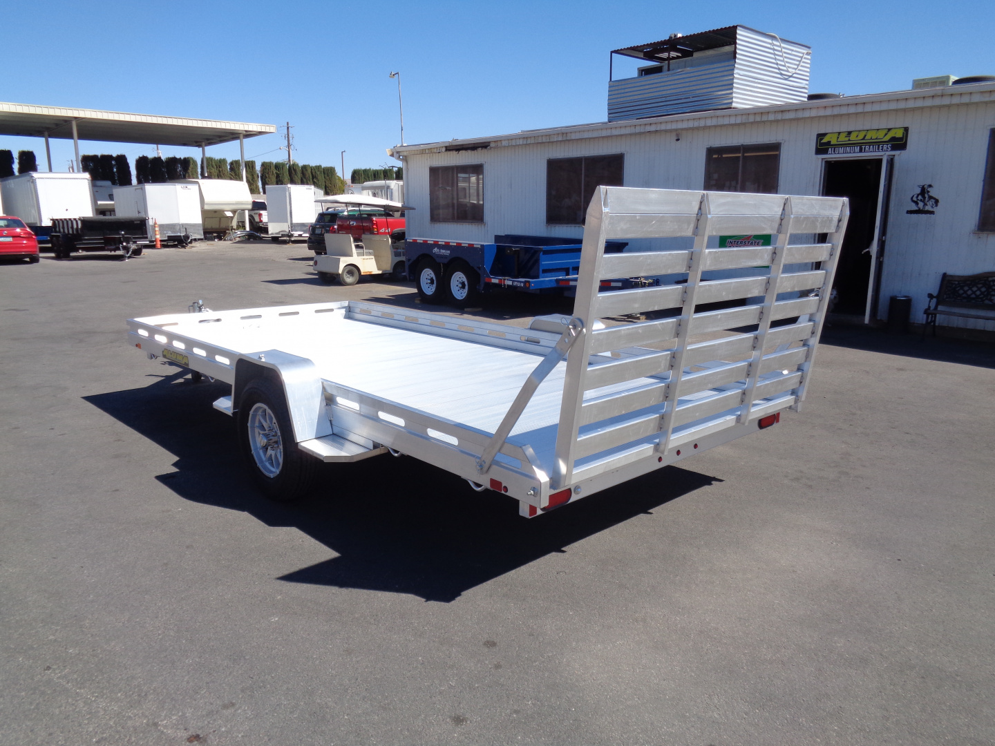 New 2027 Aluma * 8015-TG * 15Ft Single Axle ATV Trailer w/ Tailgate