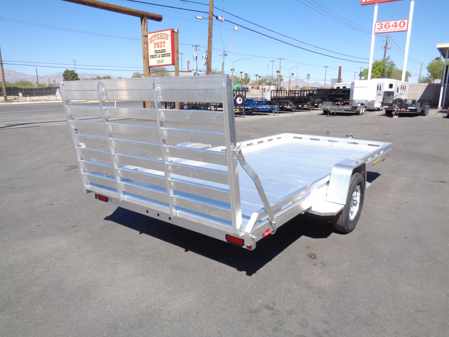 New 2027 Aluma * 8015-TG * 15Ft Single Axle ATV Trailer w/ Tailgate