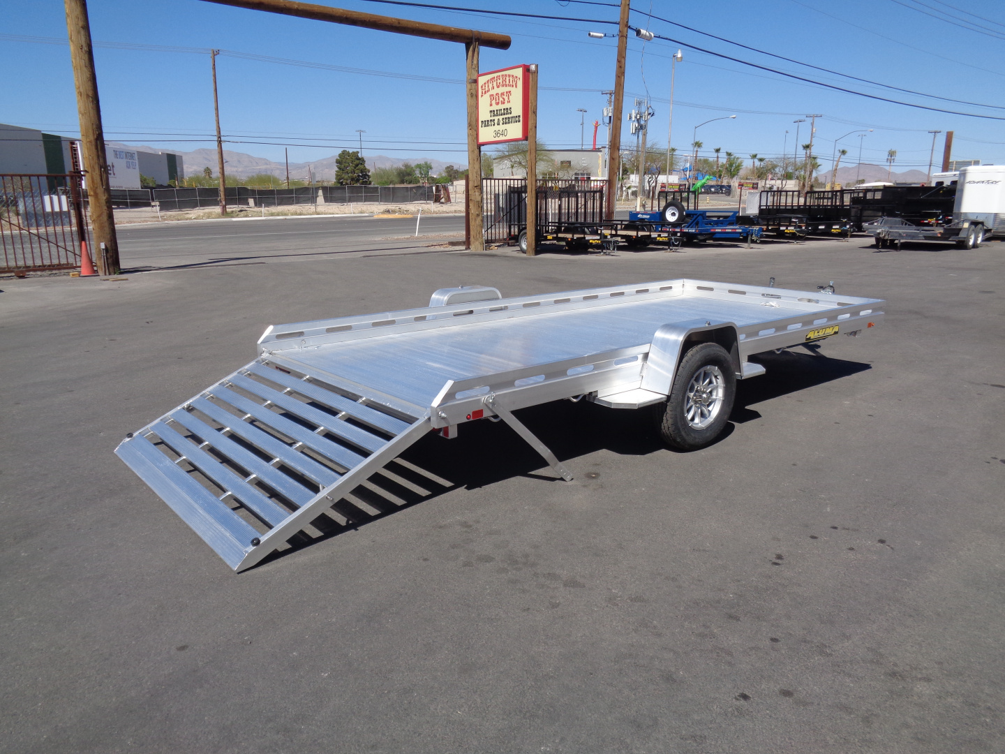 New 2027 Aluma * 8015-TG * 15Ft Single Axle ATV Trailer w/ Tailgate