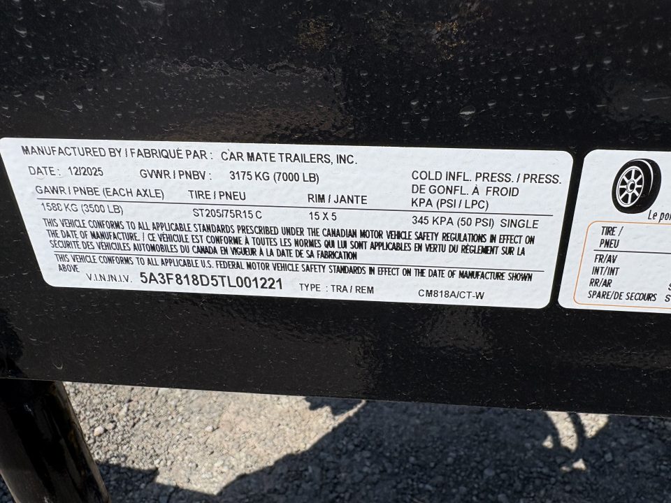 New 2026 CAR MATE TRAILERS 18' 7K Steel Runner Open Car / Racing Trailer