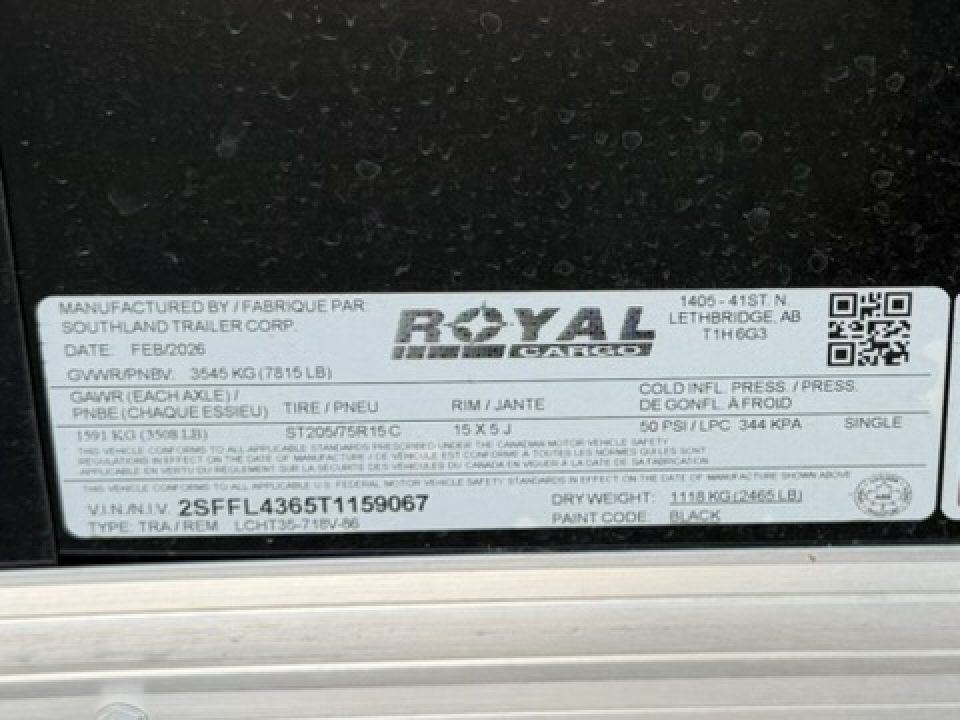 New 2026 Royal Cargo Trailers 7-16-1.5V Enclosed 7K GVWR