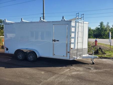 New 2026 ALCOM 7X16TA CONTRACTOR PACKAGE ALUMINUM STEALTH Cargo / Enclosed Trailer WITH LADDER/LADDER RACKS, .080 POLYCORE, MAGS, REAR BARN DOORS, ALUMINUM RAMPS, EXTRA HEIGHT, NOW GET TO WORK!!!