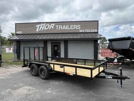 New 2026 GPS Trailers 7X16 TA 7K TUBE TOP WITH RAMP Utility Trailer