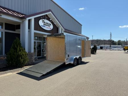 New Pace American 7' x 14' + V-Nose Enclosed Cargo Trailer with Ramp Door 7K