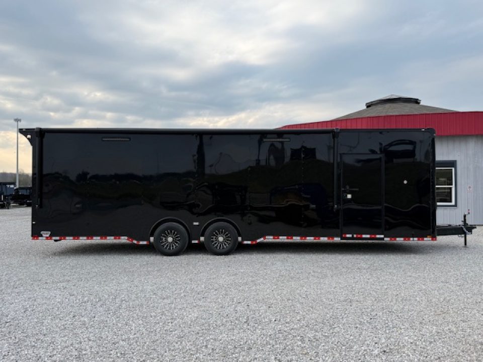 New Outlaw Light Race 8.5x30 12K Black Black-Out W/ Awning & Escape Door- RS Cab.