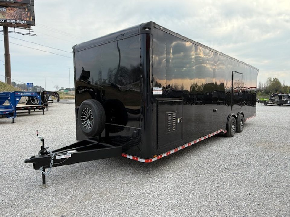 New Outlaw Light Race 8.5x30 12K Black Black-Out W/ Awning & Escape Door- RS Cab.