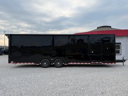 New Outlaw Light Race 8.5x30 12K Black Black-Out W/ Awning & Escape Door- RS Cab.