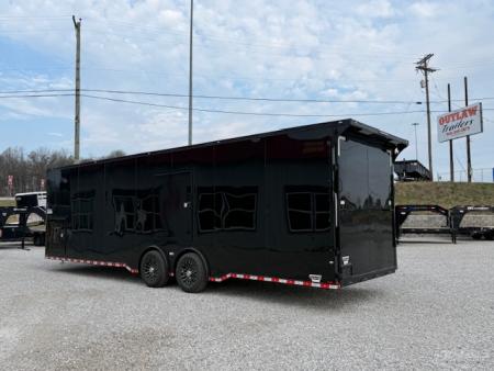 New Outlaw Light Race 8.5x30 12K Black Black-Out W/ Awning & Escape Door- RS Cab.