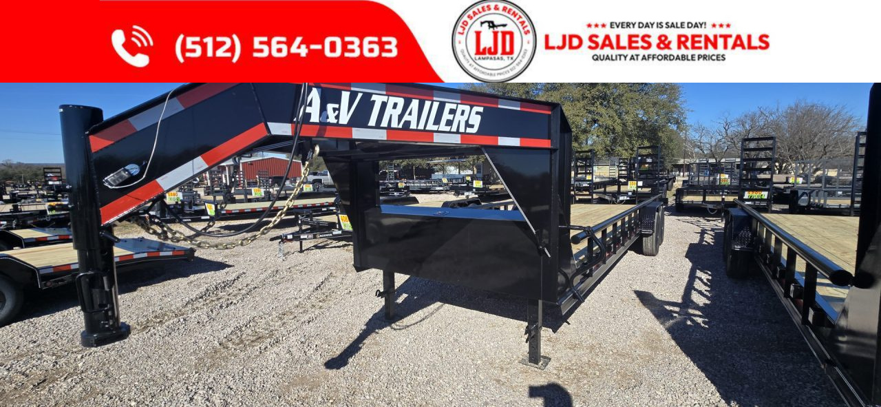 New 2026 A&V - 83" x 26' - HD Pipetop Equipment Trailer - SUR - 16K GVWR