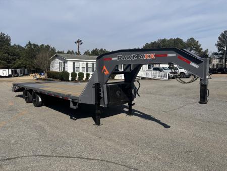 New 2026 RawMaxx FDX 102X25 Flatbed Trailer / 14 PLY / 25990K GVWR / MEGA RAMPS