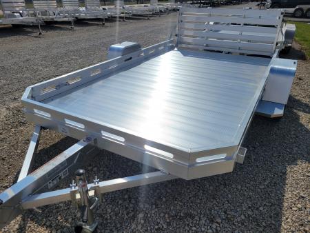 New 2027 Aluma 7712 Heavy Slotted Single Axle Bi-fold Tailgate Utility Trailer