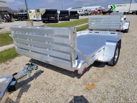New 2027 Aluma 7712 Heavy Slotted Single Axle Bi-fold Tailgate Utility Trailer
