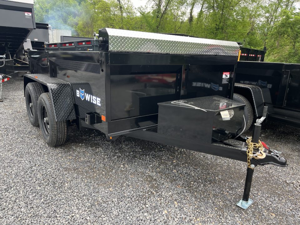 New 2026 BWise 6x12 - 10K Dump Trailer w/ Ramps & Tarp Kit - BLACK
