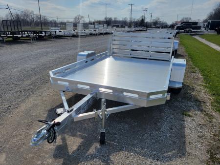 New 2026 Aluma 7710 Heavy Slotted Single Axle Bi-Fold Tailgate Utility Trailer