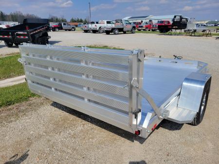 New 2026 Aluma 7710 Heavy Slotted Single Axle Bi-Fold Tailgate Utility Trailer