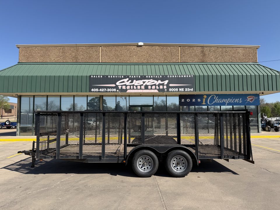 Used #146177 USED 2007 TRAIL MASTER 18 X 83 TANDEM AXLE 7K LANDSCAPE TRAILER