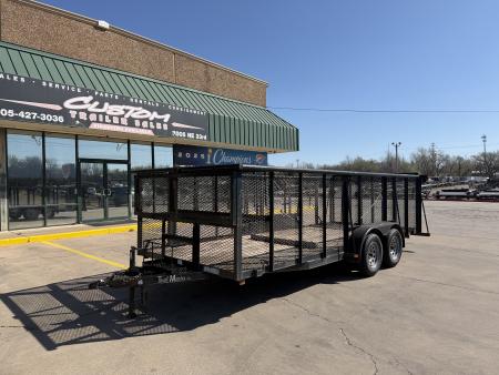 Used #146177 USED 2007 TRAIL MASTER 18 X 83 TANDEM AXLE 7K LANDSCAPE TRAILER