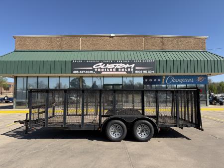 Used #146177 USED 2007 TRAIL MASTER 18 X 83 TANDEM AXLE 7K LANDSCAPE TRAILER