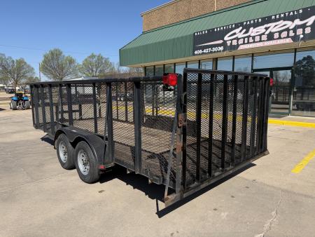 Used #146177 USED 2007 TRAIL MASTER 18 X 83 TANDEM AXLE 7K LANDSCAPE TRAILER