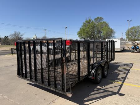 Used #146177 USED 2007 TRAIL MASTER 18 X 83 TANDEM AXLE 7K LANDSCAPE TRAILER