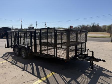 Used #146177 USED 2007 TRAIL MASTER 18 X 83 TANDEM AXLE 7K LANDSCAPE TRAILER