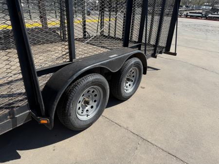 Used #146177 USED 2007 TRAIL MASTER 18 X 83 TANDEM AXLE 7K LANDSCAPE TRAILER