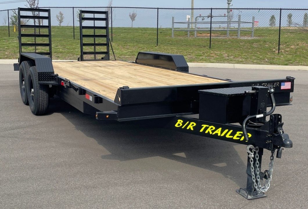 New B/R Trailers 82" x 20' Equipment Trailer: 14,000 GVWR, Winch Plate, Tool Box