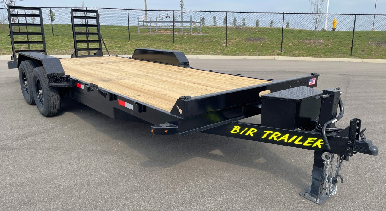 New B/R Trailers 82" x 20' Equipment Trailer: 14,000 GVWR, Winch Plate, Tool Box