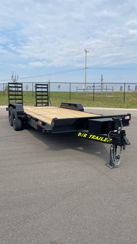 New B/R Trailers 82" x 20' Equipment Trailer: 14,000 GVWR, Winch Plate, Tool Box