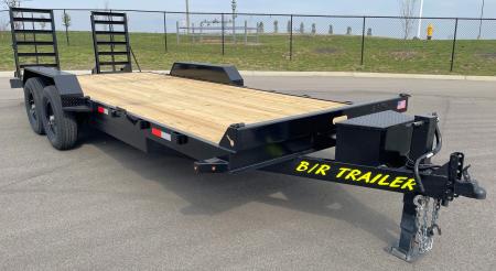 New B/R Trailers 82" x 20' Equipment Trailer: 14,000 GVWR, Winch Plate, Tool Box