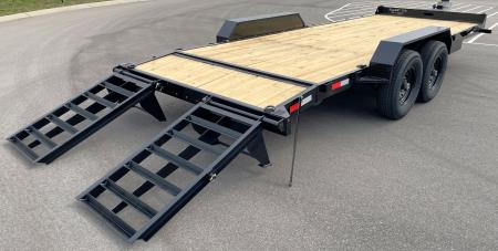 New B/R Trailers 82" x 20' Equipment Trailer: 14,000 GVWR, Winch Plate, Tool Box